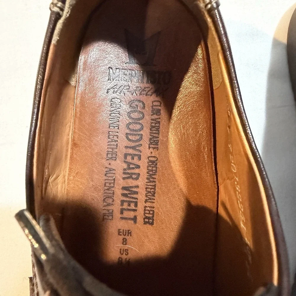 Mephisto Goodyear Welt Leather  Derby Shoes Dark Brown Men's 8.5 US
